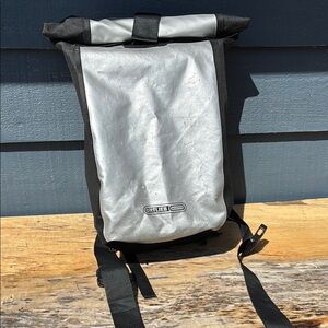 Ortlieb Silver and Black waterproof Backpack High visibility year round biking
